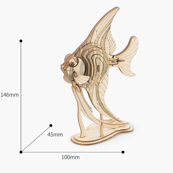 Bygg Ditt Eget 3D Träpussel Träbyggsats Ängelfisk Modell