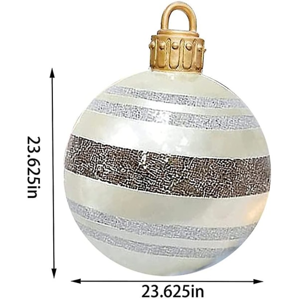 Julgranskulor Dekorationer För Hem Utomhus Uppblåsbara Leksaker Silver stripes