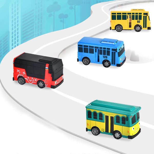 [LCS]4/5PCS Tayo The Small/Large Bus Tecknad Pull Back Bil Leksaksset Barn Pedagogisk Present 5 small buses
