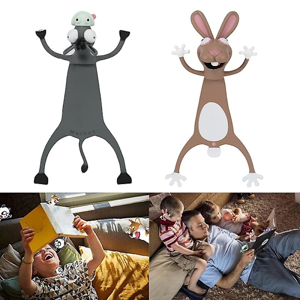 Sprø Bokmerke For Morsommere Lesing 3d Stereo Tegneserie Nydelig Dyrebokmerke Sprø Bokmerke H