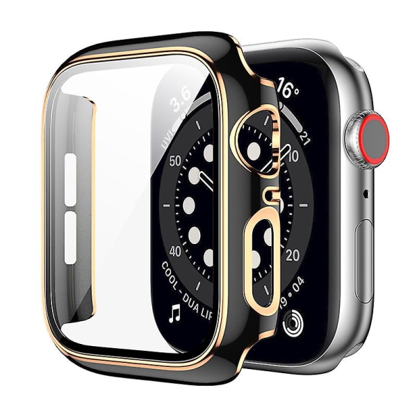 Apple Watch case i härdat glas för Apple Watch Series 7 S Black Rose Gold 44mm