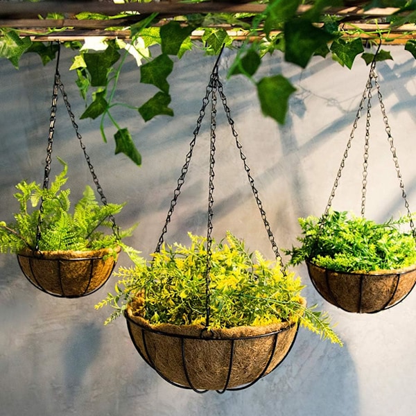 Hengende blomsterpottekjeder plantekjeder metallkjeder med klips & krok kurver for blomsterpotter, potter, fuglematere, fuglebur, lanterner og