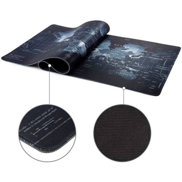Stor Verdens Kort Gaming Musemåtte (300 x 600 mm) sort, dragt
