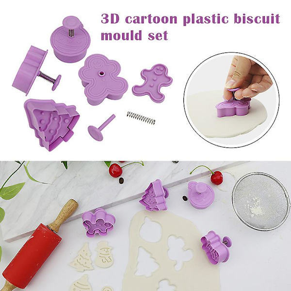 Högkvalitativa kakverktyg Bakform Kex Kakform 3D Tecknade Kexformar DIY-verktyg