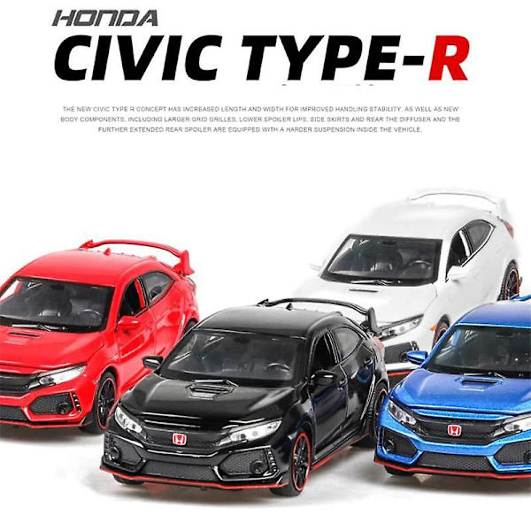 1:32 CIVIC TYPE R Metallinen Valettu Leluautomalli