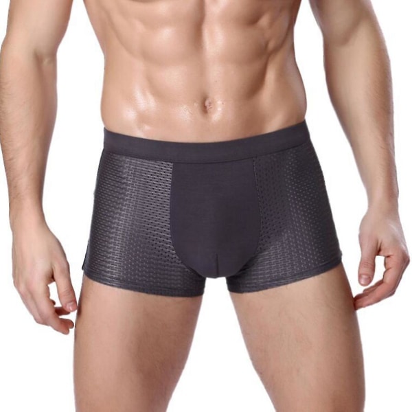 Bamboowear Bambu Boxerkalsonger Herr Mikrofiber Boxer Briefs Underkläder Kompression Stretch Gray XL