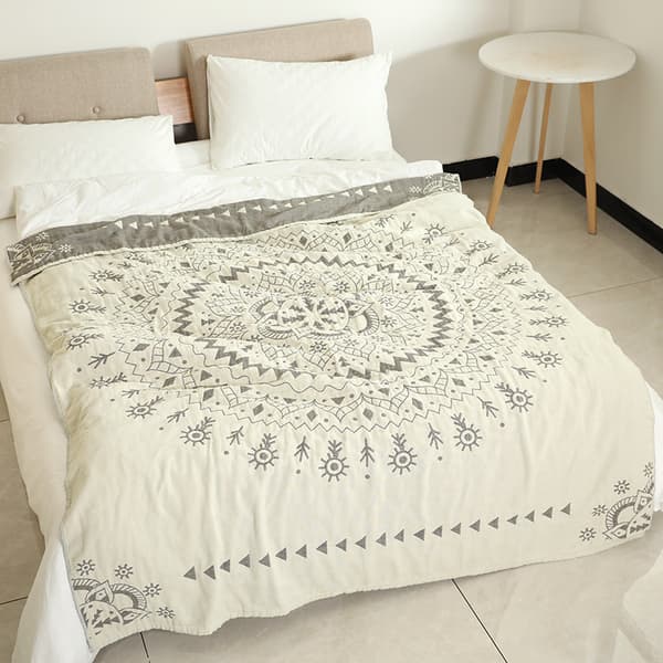 [LCS]Layers Bambus Bomuld Super Blødt Boho Åndbart Sengetæppe Farve1 200*230cm Color1