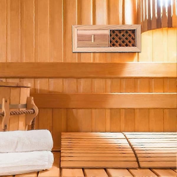 Sauna Luftventil Træ Cederramme Ventilationspanel Holdbart Justerbart Design Naturmateriale til Saunarum Effektiv Luftcirkulation