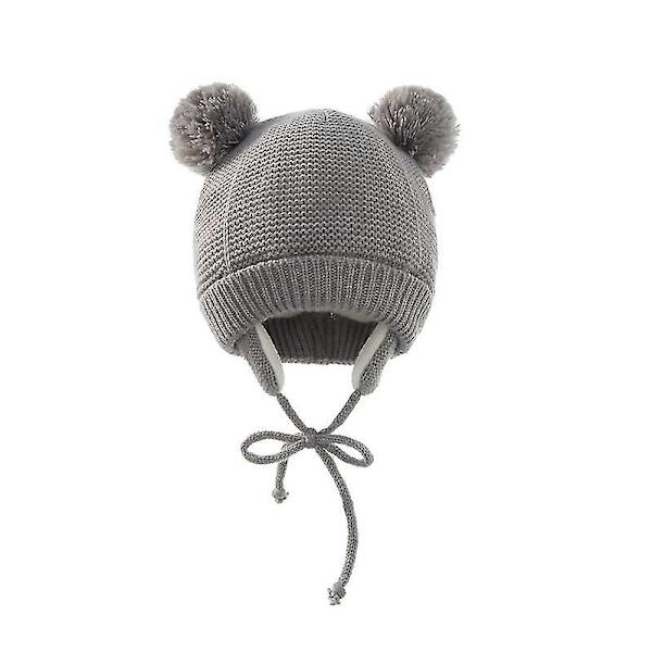 Vinter Polar Fleece Myk Varm Lue og Hanskesett for Barn gray