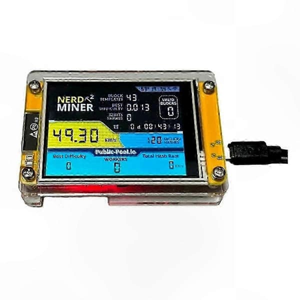 2025 Ny Nerdminer V3 2,8-tommer BTC Solo Lottery Nerd Miner Crypto