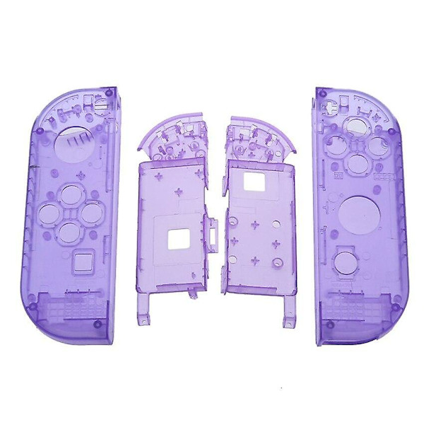 Yuxi plast vänster höger hölje skal ersättning Kompatibel med Nintend Switch NS NX Joy Con JoyCon handkontroll skyddsfodral Clear purple