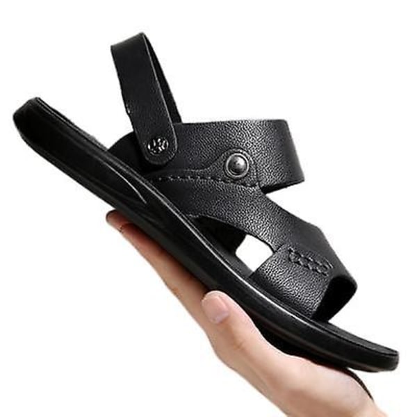 Herrsandaler för utomhusbruk, avslappnade tofflor, halkfria med dubbla användningsområden black 1 44