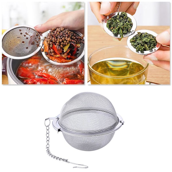 Sil Klämma Kryddboll Stål Tepåse Infuser Återanvändbar silver 4.5厘米