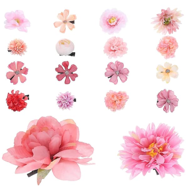 Hårklemmer til kvinder Blomsterhårnåle til dekoration 36 stk. assorterede farver
