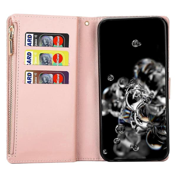[LCS]Til Xiaomi Redmi Note 13 5G Etui Lynlås Pung PU Læder Glitter Telefoncover Multicolor Style B