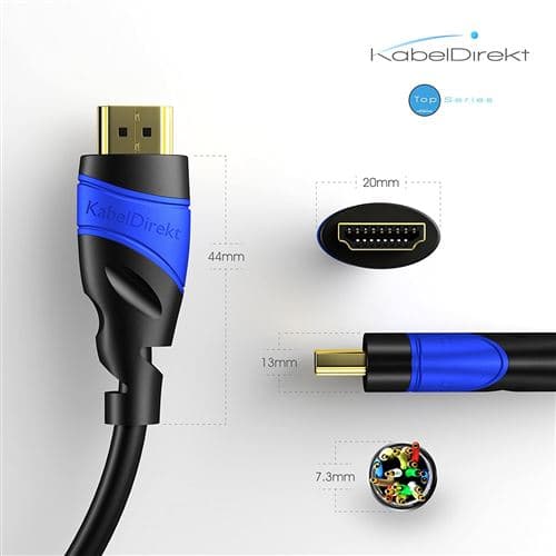 KabelDirekt 5m HDMI 4K-kabel kompatibel med (HDMI 2.0a/b