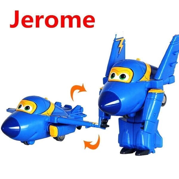 [LCS]12-dele Super Wings Transformerende Robot Action Figur Sæt, Animeret Legetøjsfly Gave Sæt