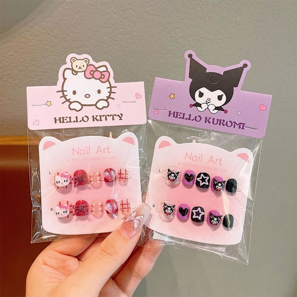 10 st Tecknade Lösnaglar Barn Björn Naglar Liten Flicka J style 1 10pcs