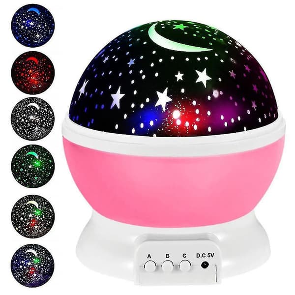 [LCS] LED Stjernehimmel Projeksjonslampe Roterende Projeksjonslampe USB Strømforsyning pink
