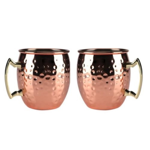 2-pak Moscow Mule cocktailglass i rustfritt stål, bronse