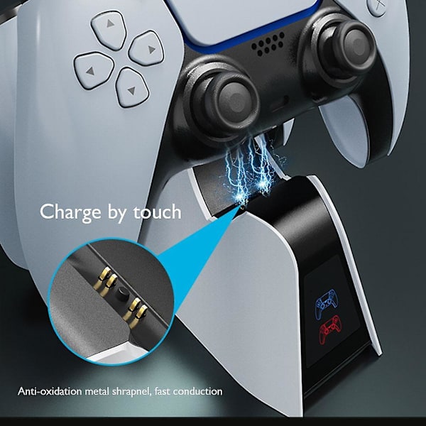 För dualsense laddare 2-pin kontakt dubbel snabbladdningsdockningsstation för playstation 5 ps5 trådlös handkontroll
