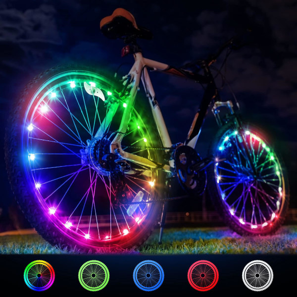 Cykelhjulsljus-cykelledljus, cykelledsljus (2 stycken)