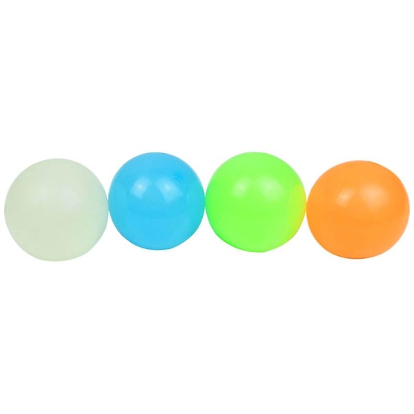 Luminous Balls Högstudsande Glödande Stressboll Klibbig Vägg Ångest Leksak Glöder i Mörkret 4.5cm