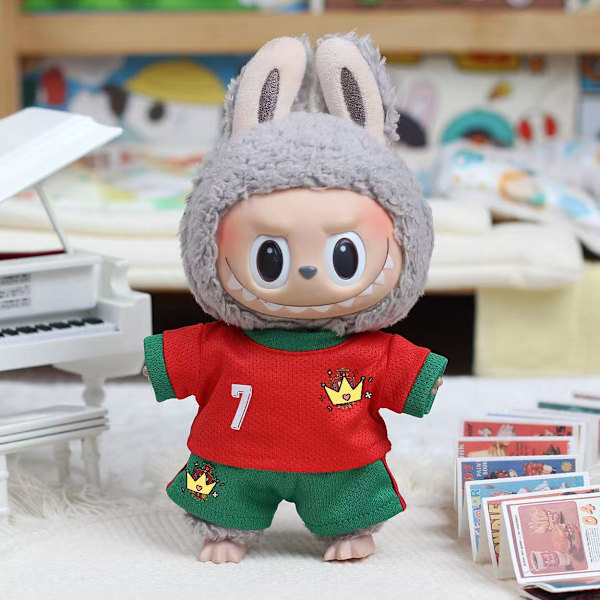 Labubu Dukke Klær Sittefest Fotballuniform Hjerterytme Macaron Labubu_qd #1