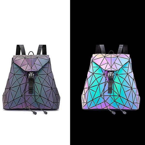 Geometrisk lysande ryggsäck för kvinnor, arbetsshoppingskola S