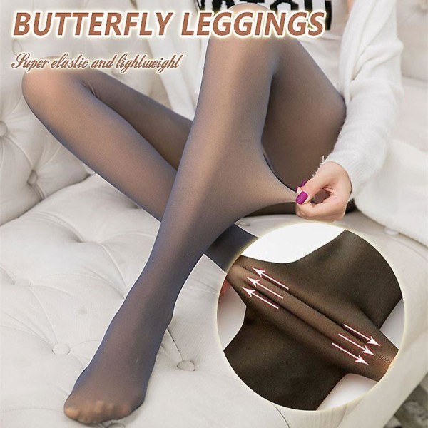 Vinter Varme Strømpebukser Leggings Højtaljede Tykke Elastiske Strømpebukser Til Kvinder Piger Nye Black Toeless 80g