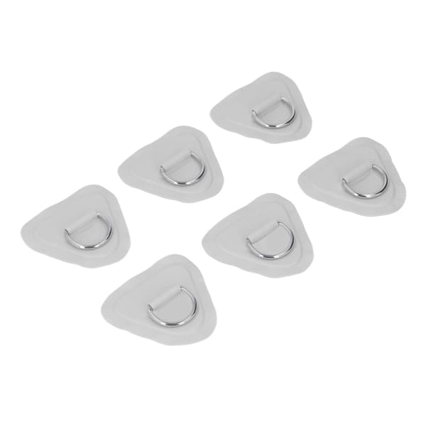 [LCS] 6 stk. PVC D-ring lapper Elastisk rebsæt Rustfrit stål Bungee-line til oppustelige både Kajakker Surfbrætter Paddleboards Grå