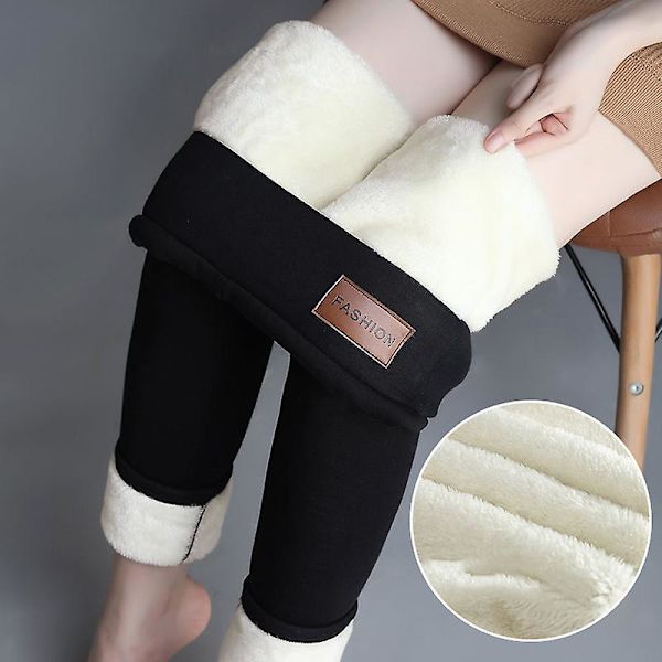 Vinter Varm Fleece Strømpebukse Høy Midje Tykke Forede Leggings Slanke Elastiske Tights For Kvinner Utendørs 4XL