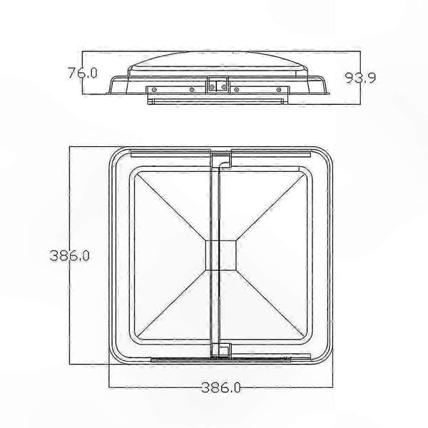[LCS] Vit 14x14 tums takventilationslock för husbil, husvagn och husbilsbadrum