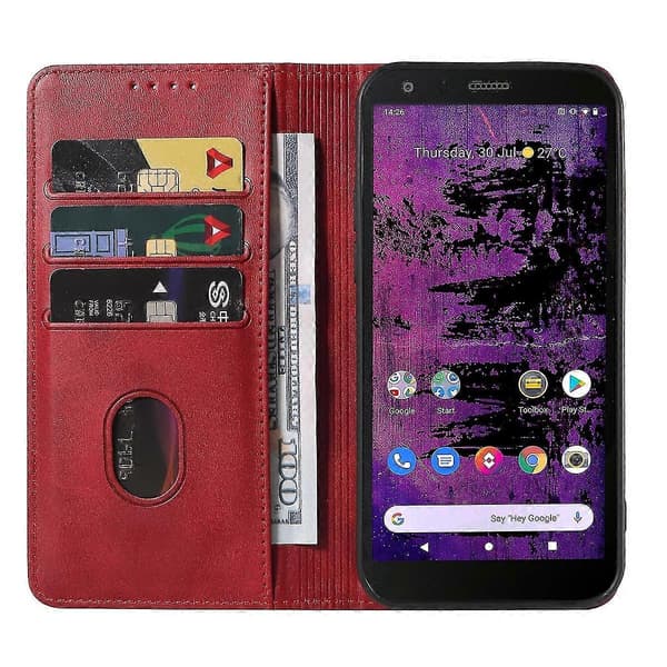 [LCS] Magnetisk læretui til Cat S62 Pro Red