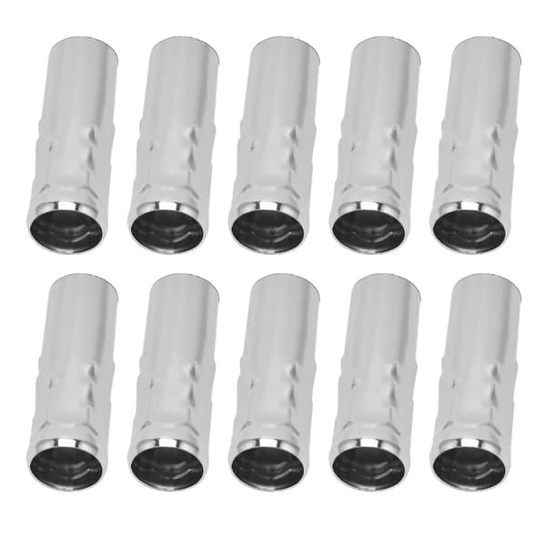 10 stk. E14 metalrør til stearinlysholder lampefod belysningstilbehør 25x80mm krom