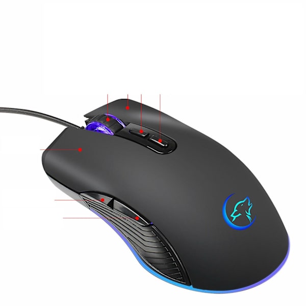 RGB Kablet Ergonomisk Gaming Mus