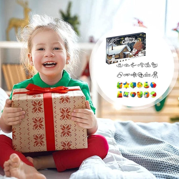 Fragarns adventskalender, 2021 julhelgsnedräkning adventskalender, 24 dagars överraskningsprylar Leksaksbulk C