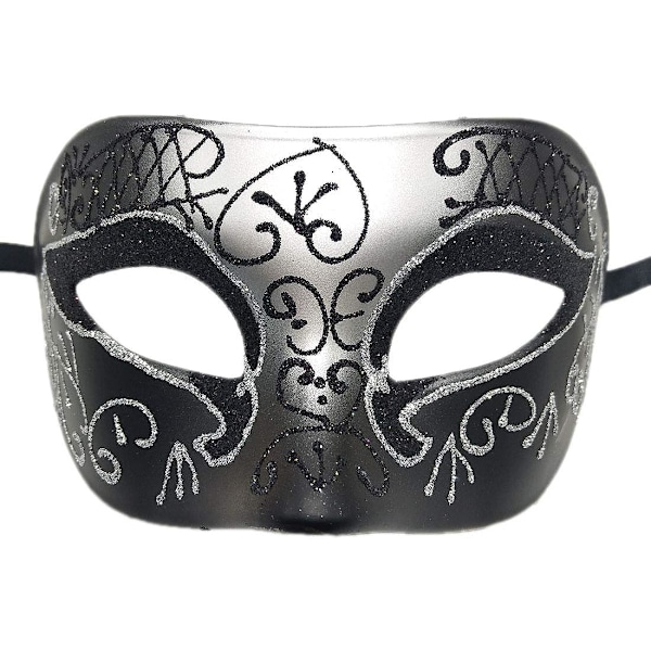 Naamiaismaski metallinen rauta perhosnaamio (hopea musta) 2 kpl Silver black