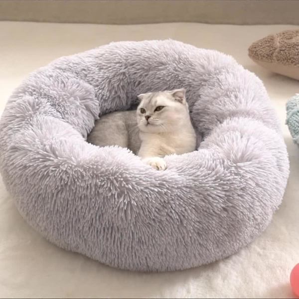 Kæledyrsseng Rund Hund Kat Plys Rede Hvalp Killing Komfort Sovemadras Hundehule Størrelse: 40cm Bright pink