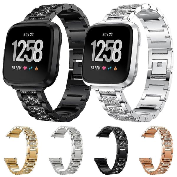 [LCS]xDfind Diamond Jewelry urrem i rustfrit stål Silver For Fitbit Charge 6 / 5 18mm