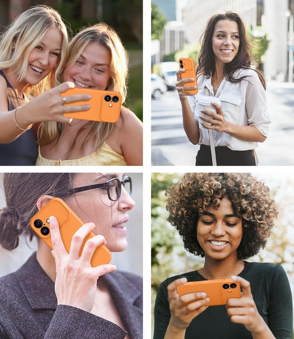 [LCS] Støtsikkert MagSafe-kompatibelt deksel til iPhone 17 Pro - Myk silikon iPhone 17 Pro iPhone 17 Pro Orange