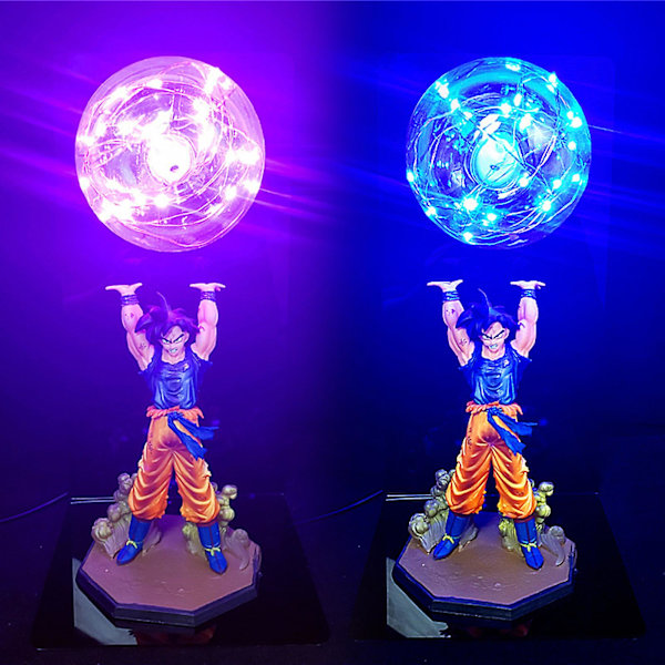 Dragon Ball Lampa Goku Styrkebomber Luminaria Skrivbordslampa Dekorativa Lampor Barn LED Nattlampa Blue UK Plug