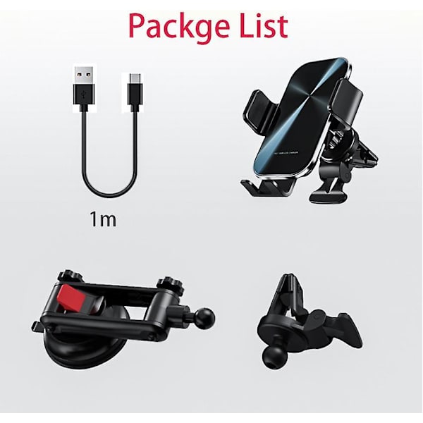Trådløs billader, 15W hurtigladerfeste for iPhone 12 Samsung Galaxy