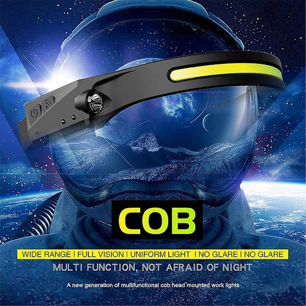 90000lm Liiketunnistimella varustettu otsalamppu Cob Led -otsavalo USB Ladattava otsavalaisin Lanterna Cob -työvalo 2pcs