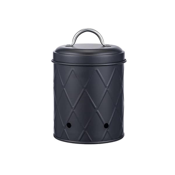 Potatis Lök Vitlök Burk, Andningsbar Metallåda, Grönsaksförvaringsburk, Mat Black Style C
