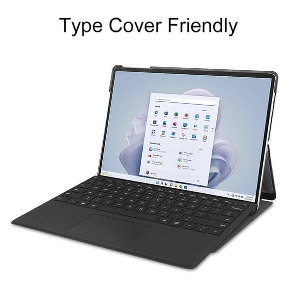 Til Microsoft Surface Pro 10 Pro 11 etui PU læder foldbart stativ Folio tablet cover - Grå Multicolor Rose Gold