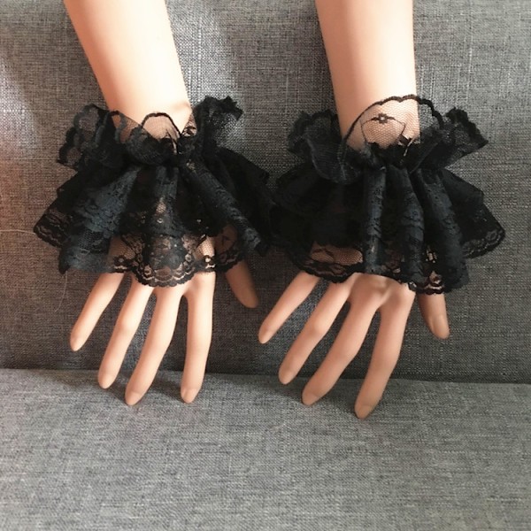 Lolita Blondehansker Hvite Armermer Sexy Blonde Elastisk Armbånd for Ha