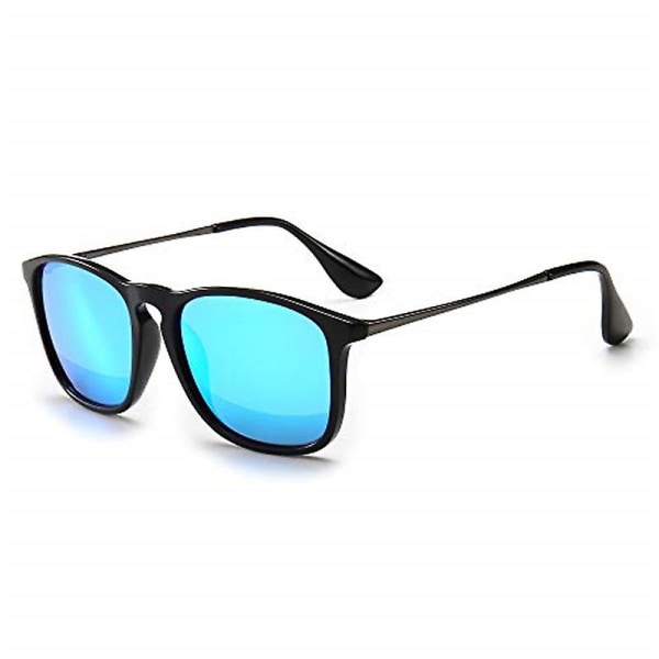 Uv400 Kompositram Retro Stil Fyrkantiga Solglasögon Blue