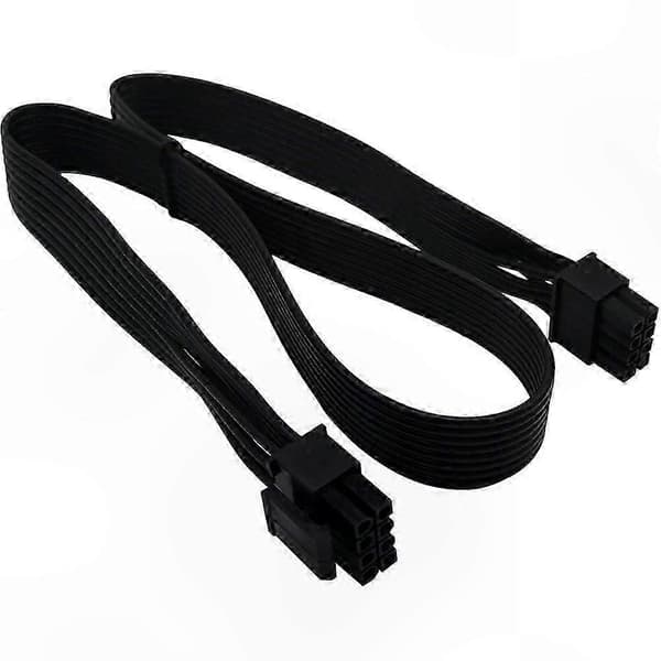 8-pinners CPU til 4+4-pinners EPS-12V hovedkort strømadapterkabel, 60 cm – kompatibel med modulær PSU Black