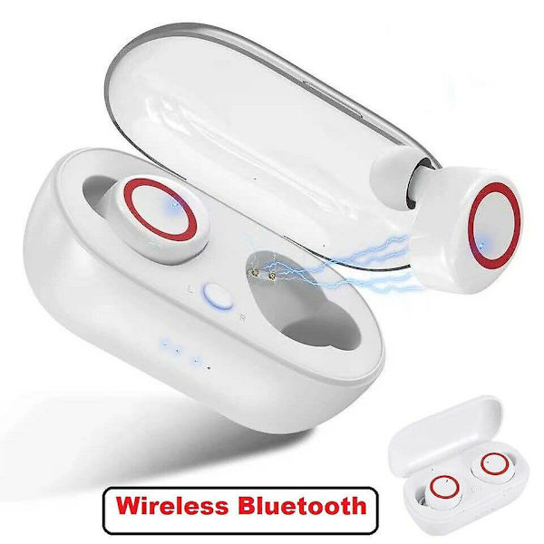 Bluetooth Hörlurar För Iphone Android Trådlösa Hörlurar Vattentäta White Red